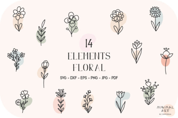 14 Hand Drawn Flowers and Leaves: Your Botanical Design Toolkit