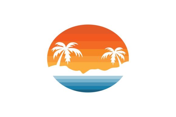 Beach with Palm Trees Vector Illustration: Your Visual Vacation