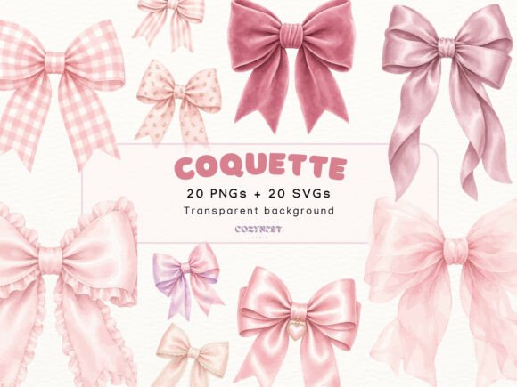 Coquette Bow Watercolor Cliparts, Pink: A Designer's Guide