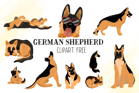 German Shepherd Clipart Free: Smart, Calm, Caring Designs