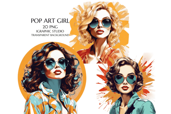 Retro Comic Style Pop Art Girls Png: A Bold Design Asset