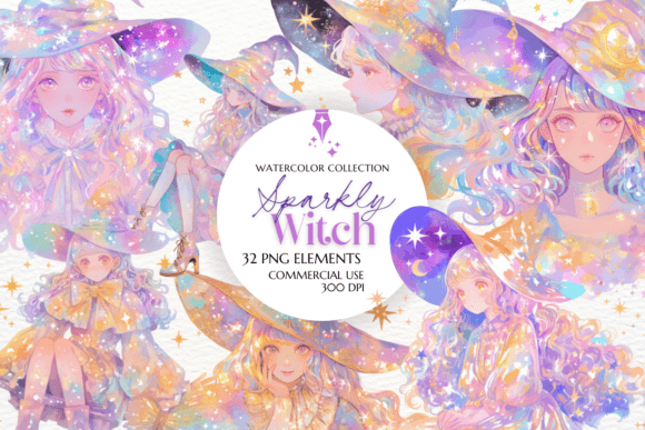 Sparkly Witch Clipart Sublimation I: A Designer's Guide to Magical Graphics