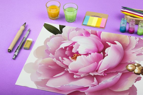 Watercolor Illustration of Peonies 10: A Blooming Asset for Your Brand