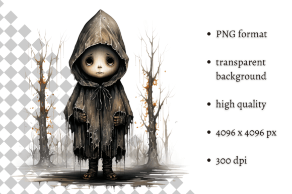 Watercolor Spooky Halloween PNG Clipart for Your Designs